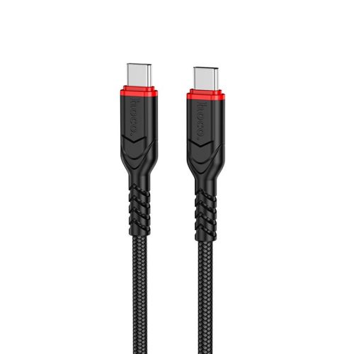 USB-C adatkábel, töltőkábel, USB-C-USB-C (USB Type-C), szövet bevonat, fekete, 60W 3m, Hoco X59