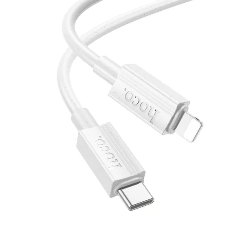 iPhone adatkábel, töltőkábel, iPhone 8pin, lightning - USB-C, fehér, 27W 1m, Hoco X107
