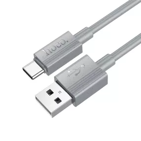   USB-C adatkábel, töltőkábel, USB-A-USB-C (USB Type-C), szürke, 3A 1m, Hoco X107