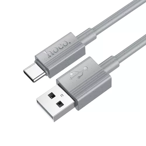 USB-C adatkábel, töltőkábel, USB-A-USB-C (USB Type-C), szürke, 3A 1m, Hoco X107