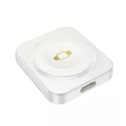 Apple Watch töltő vezeték nélküli 2.5W USB-C mágneses okosóra töltő, tejfehér, Hoco CQ16C