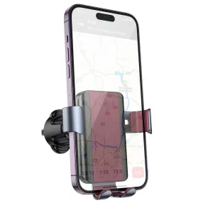   Autós mobiltelefon tartó, szellőzőnyílásra helyezhető, gravitációs, fekete-piros, Hoco H70