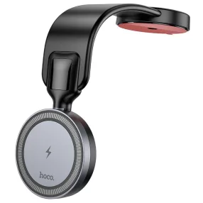   Autós mobiltelefon tartó, tapadókorongos, műszerfalra helyezhető, vezeték nélküli töltő, mágneses, MagSafe kompatibilis, 15W, fekete, Hoco HW29