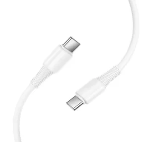   USB-C adatkábel, töltőkábel, USB-C - USB-C (USB Type-C), fehér, 60W 1m, Hoco X120