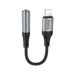   Hoco LS36A Lightning – 3,5 mm jack adapter – digitális audio átalakító, mikrofon támogatás, 12 cm