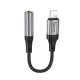 Hoco LS36A Lightning – 3,5 mm jack adapter – digitális audio átalakító, mikrofon támogatás, 12 cm