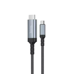   Hoco UA43 USB‑C (USB Type-C) → HDMI videókábel 1.8m 4K 30Hz adatátvitel– textil, fekete
