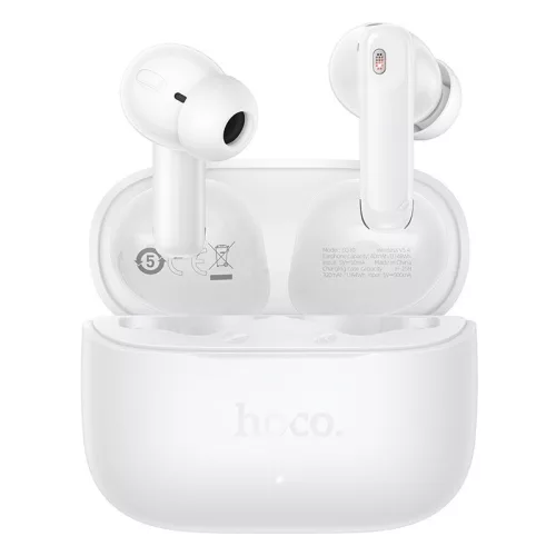Bluetooth fülhallgató TWS – 30 óra üzemidő, vezeték nélküli headset töltőtokkal, fehér – Hoco EQ30