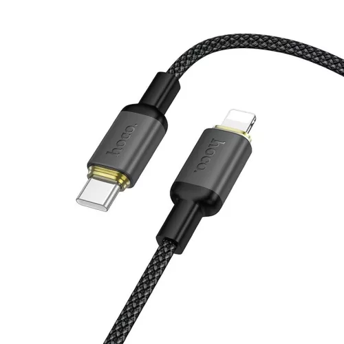 iPhone Lightning - USB-C kábel 1m 30W PD gyorstöltő töltőkábel, fekete, Hoco X128