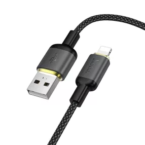   iPhone Lightning - USB-A kábel 1m 12W gyorstöltő töltőkábel, fekete, Hoco X128