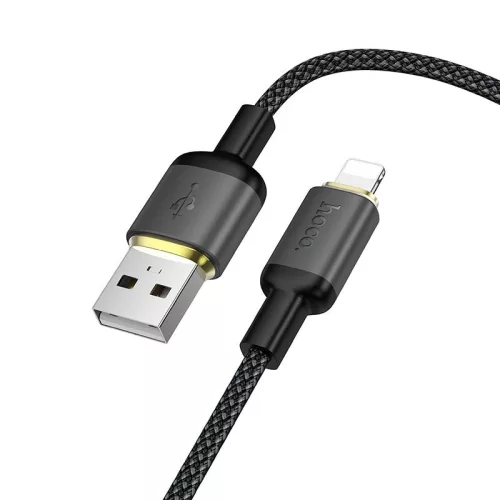 iPhone Lightning - USB-A kábel 1m 12W gyorstöltő töltőkábel, fekete, Hoco X128