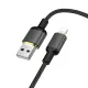 iPhone Lightning - USB-A kábel 1m 12W gyorstöltő töltőkábel, fekete, Hoco X128