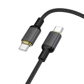   USB-C - USB-C kábel 1m 60W PD gyorstöltő töltőkábel, fekete, Hoco X128