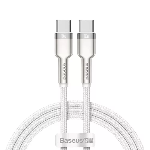 Baseus Cafule Series USB-C - USB-C adatkábel 100W – gyorstöltő kábel, 1m, fehér