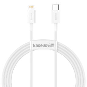   iPhone adatkábel, töltőkábel, iPhone 8pin, lightning - USB-C (Type-C), fehér, 20W 1.5m, Baseus CATLYS-B02