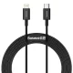 iPhone adatkábel, töltőkábel, iPhone 8pin, lightning - USB-C (Type-C), fekete, 20W 2m, Baseus CATLYS-C01