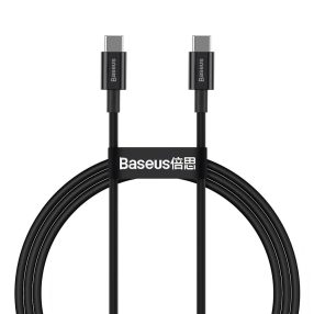   Baseus USB-C (Type-C) adatkábel, töltőkábel, gyorstöltő, fekete, 100W 5A 1m, Baseus Superior Series CATYS-B01