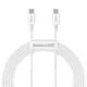 Baseus USB-C (Type-C) adatkábel, töltőkábel, gyorstöltő, fast charge, fehér, 100W 1m, Baseus Superior Series CATYS-B02