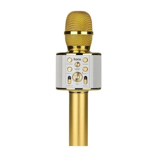 Multimédiás bluetooth karaoke mikrofon, vezeték nélküli, arany, Hoco BK3