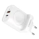 20W USB-C PD + USB-A QC3.0 gyorstöltő hálózati adapter telefon töltő Apple Watch vezeték nélküli töltővel, fehér, Veger W002E