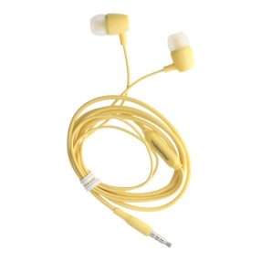   Vezetékes fülhallgató, stereo headset, 3.5 mm jack csatlakozóval, sárga, Pavareal PA-E67