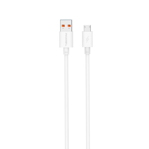 USB - microUSB adatkábel, töltőkábel, fehér, 1m, Pavareal PA-DC79M