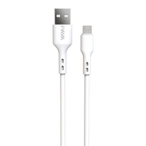 USB - Micro USB adatkábel, töltőkábel, fehér, 1m, Pavareal PA-DC181M