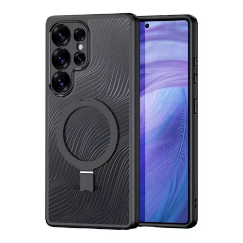 Samsung Galaxy S25 Ultra 5G hátlaptok, telefon tok, MagSafe kompatibilis, kamera védelemmel, műanyag, fekete, Dux Ducis Aimo MAG