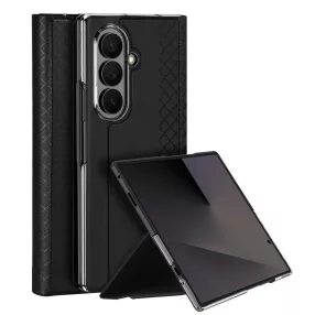   Samsung Galaxy Z Fold8 Ultra tok – zsanérvédős, kitámasztható fekete műbőr elő- és hátlaptok, Dux Ducis Bril