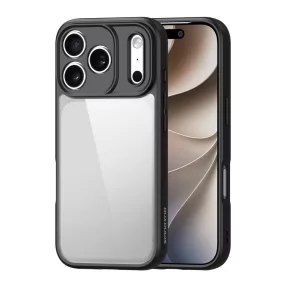   iPhone 18 Pro / 17 Pro tok – kameravédős, átlátszó hátlapú fekete hibrid hátlaptok, Dux Ducis Aimo
