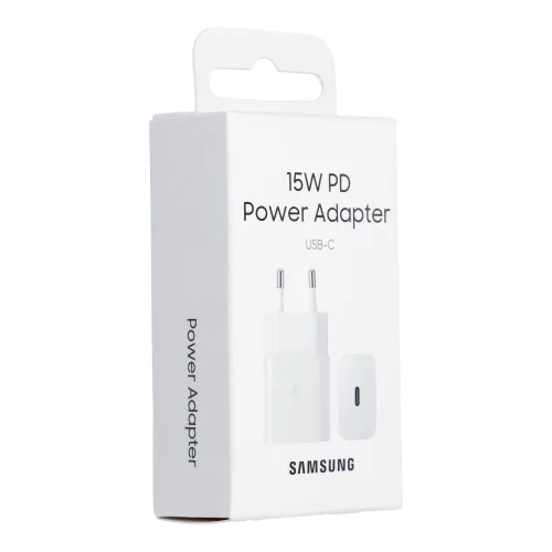Samsung EP-T1510NWE gyári 15W USB-C gyorstöltő hálózati adapter Samsung Galaxy telefon töltő, fehér
