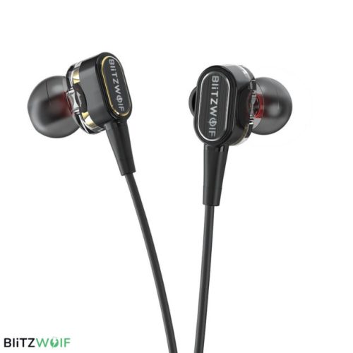 Blitzwolf BW-ES4 Dynamic Driver mikrofonos headset, fülhallgató fekete