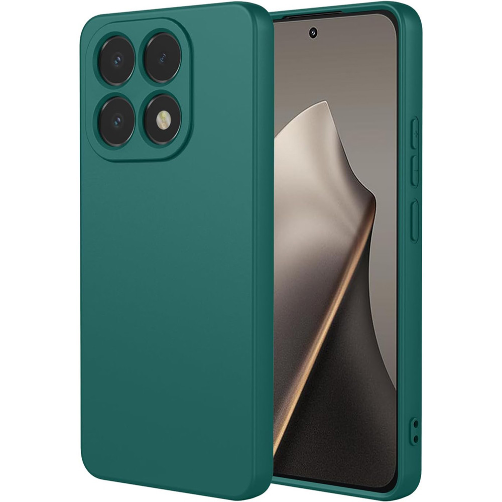 Xiaomi 15T 5G szilikon tok, hátlaptok, telefon tok, matt, zöld Xiaomi 15T 5G szilikon tok, hátlaptok, telefon tok, matt, zöld