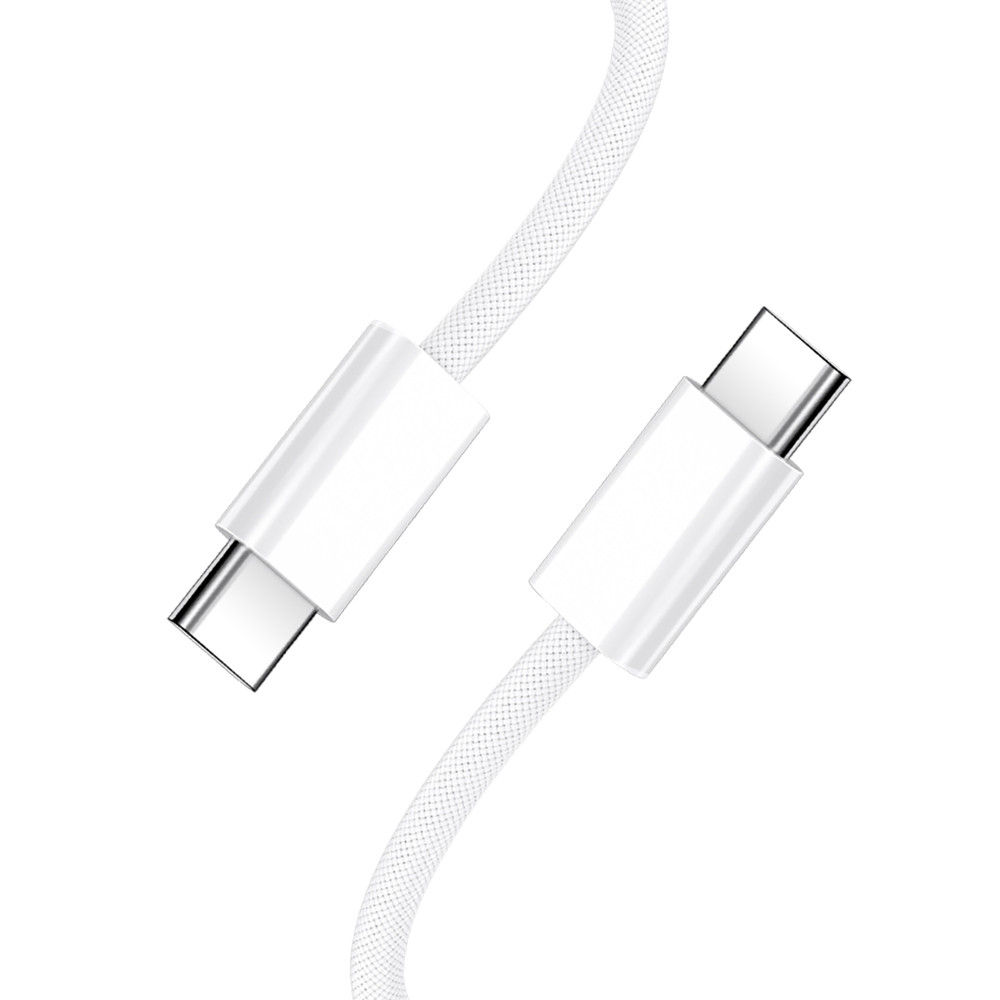USB-C - USB-C kábel 1m 60W gyorstöltő töltőkábel fehér fonott, BWOO BO-X284 USB-C - USB-C kábel 1m 60W gyorstöltő töltőkábel fehér fonott, BWOO BO-X284