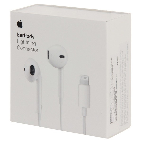 iPhone 8pin, lightning gyári stereo headset, fülhallgató, Apple MMTN2ZM/A, csomagolt