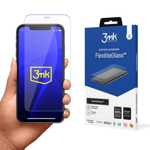 iPhone 12 Pro Max üvegfólia, tempered glass, előlapi, flexibilis, hibrid, antibakteriális, 3MK Flexible Glass