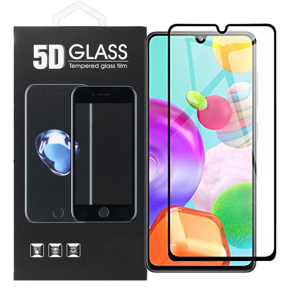 Samsung Galaxy A31 üvegfólia, tempered glass, előlapi, 5D, edzett, hajlított, fekete kerettel