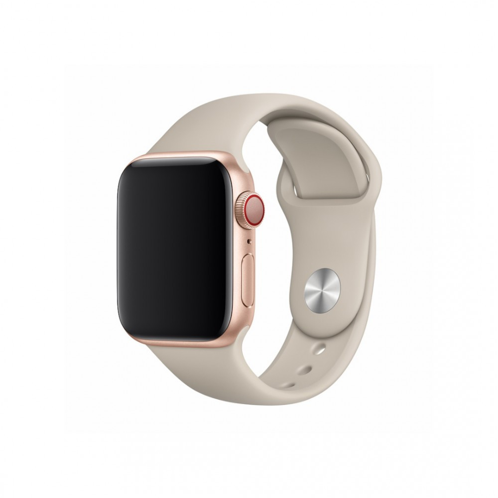 Apple Watch 4/5/6/7/8/9/SE/SE2 okosóra szilikon szíj, 38/40/41mm kompatibilis, szürke, Devia Deluxe Sport