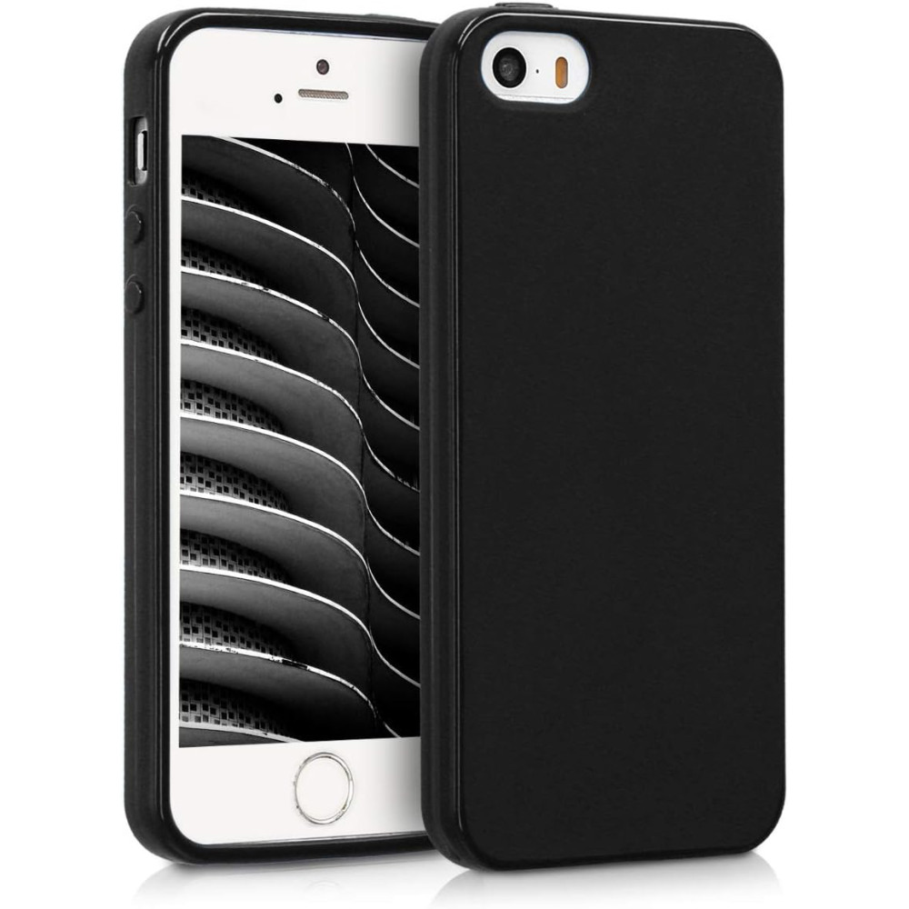 iPhone 5 / 5S / SE szilikon tok, hátlaptok, telefon tok, matt, fekete