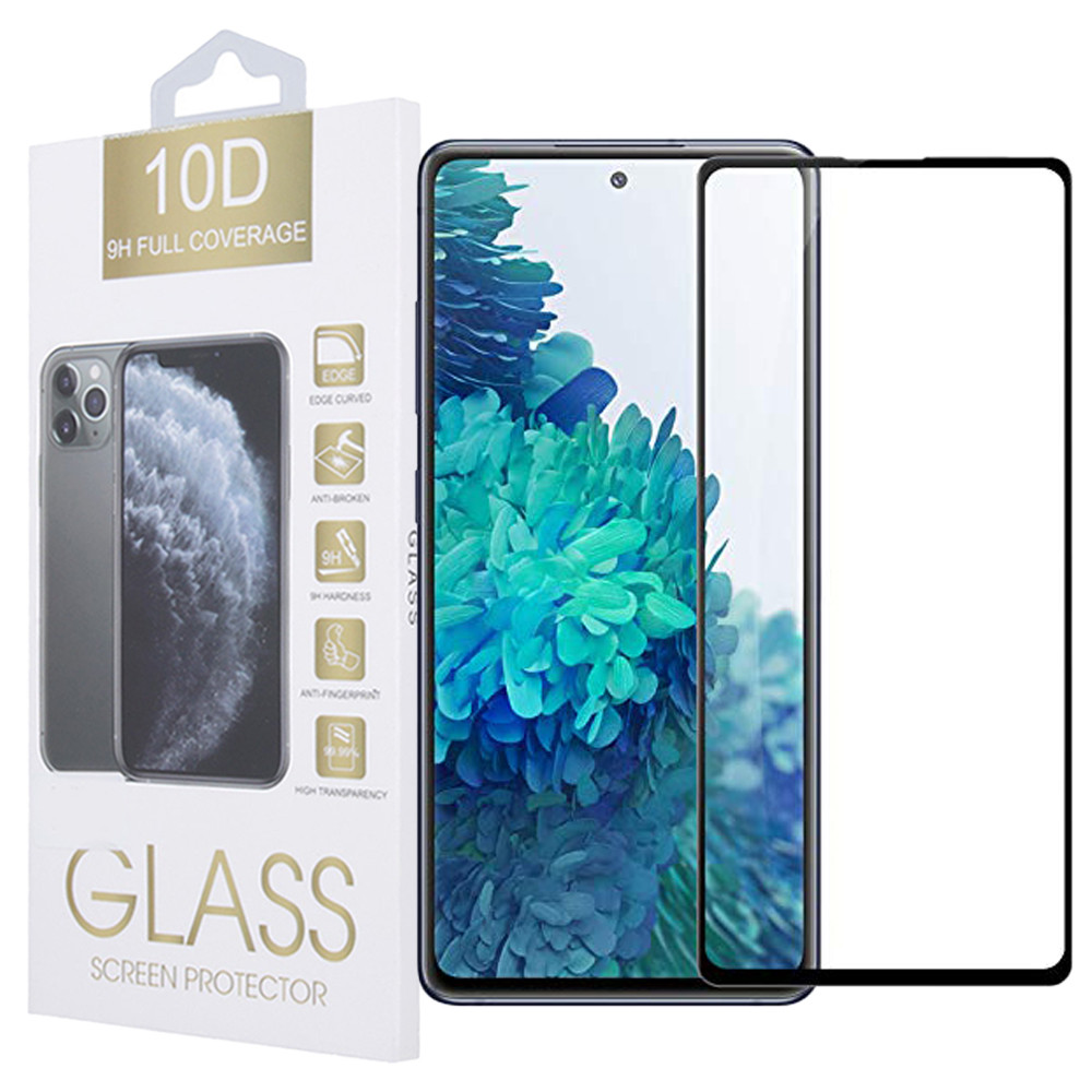 Samsung Galaxy S20 FE / S20 FE 5G üvegfólia, tempered glass, előlapi, edzett, hajlított, 10D, fekete kerettel