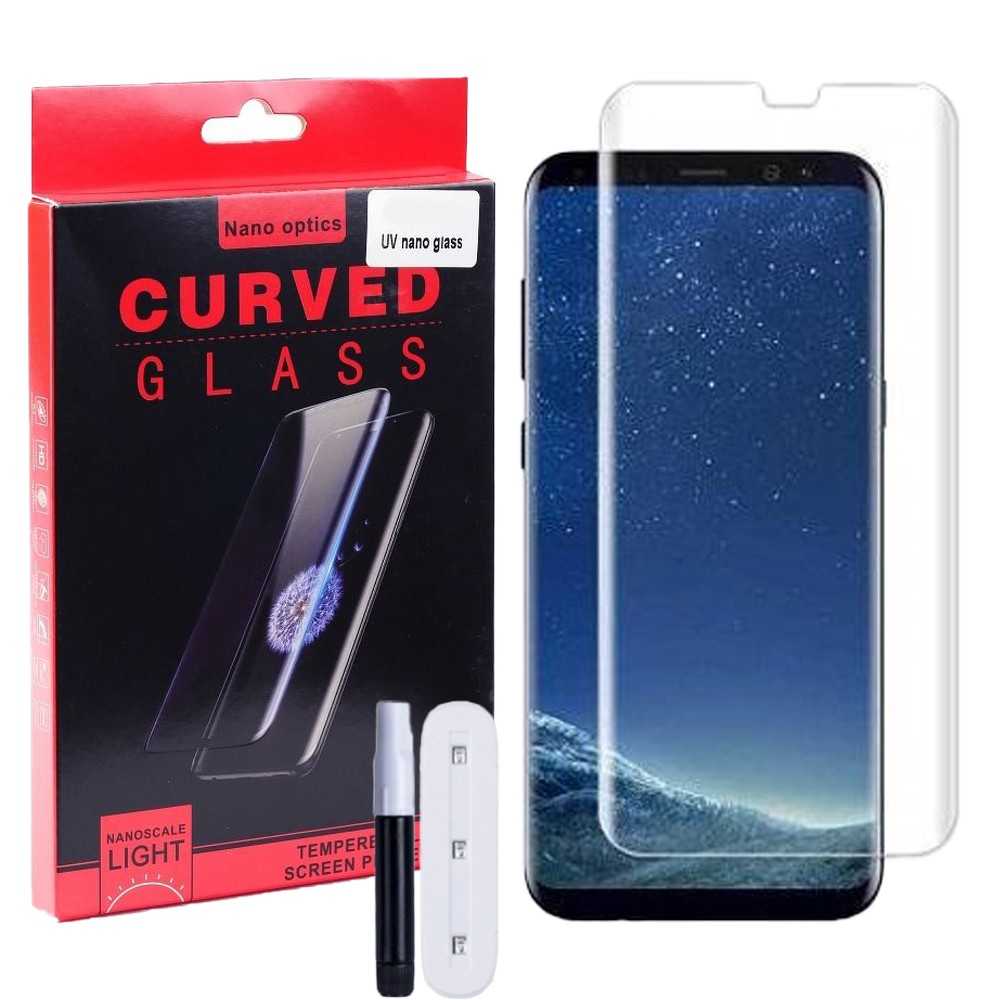 Samsung Galaxy S8 Plus üvegfólia, tempered glass, előlapi, UV, edzett, hajlított