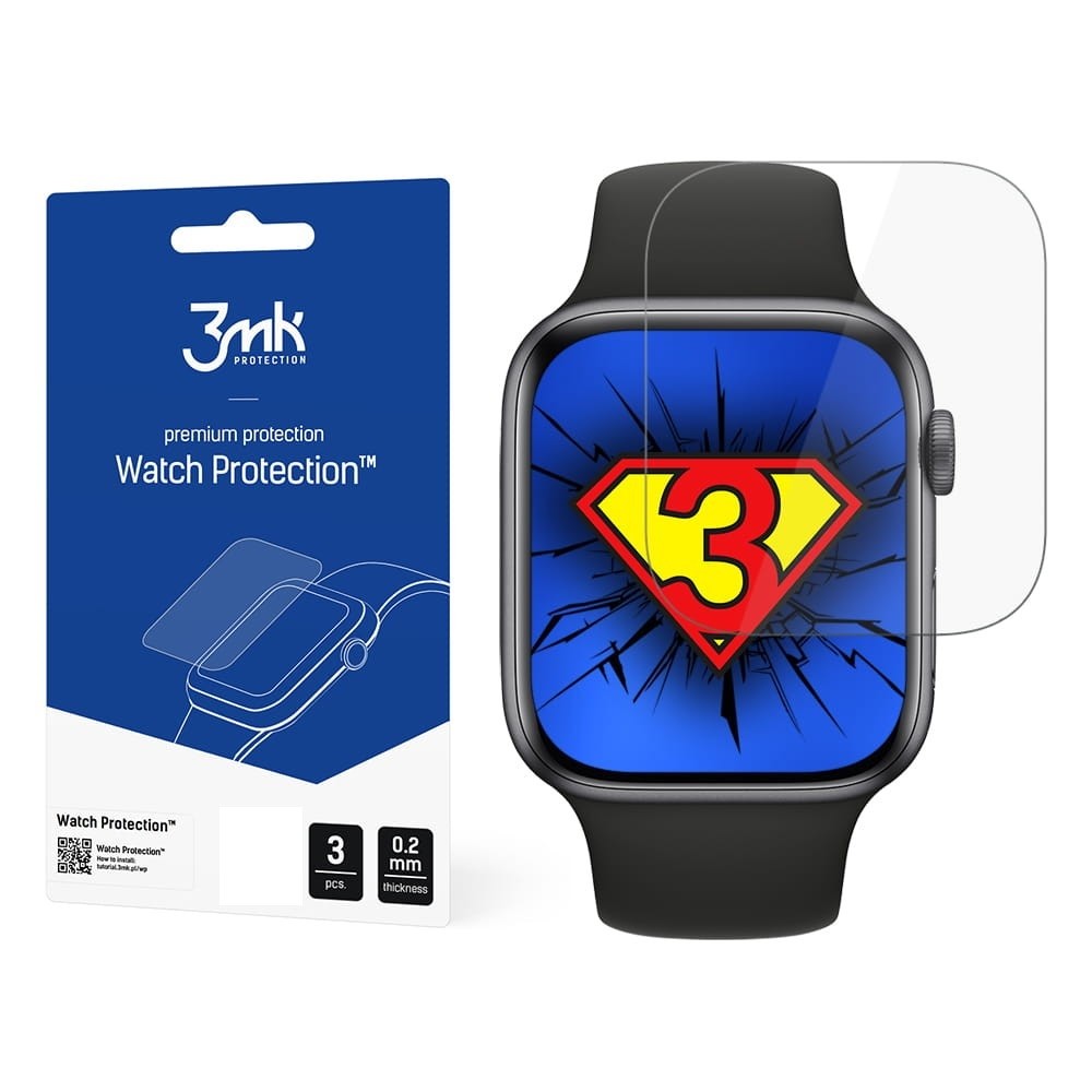 Apple Watch 6 / SE, 44mm okosóra kijelzővédő fólia, 3db/csomag, 3MK