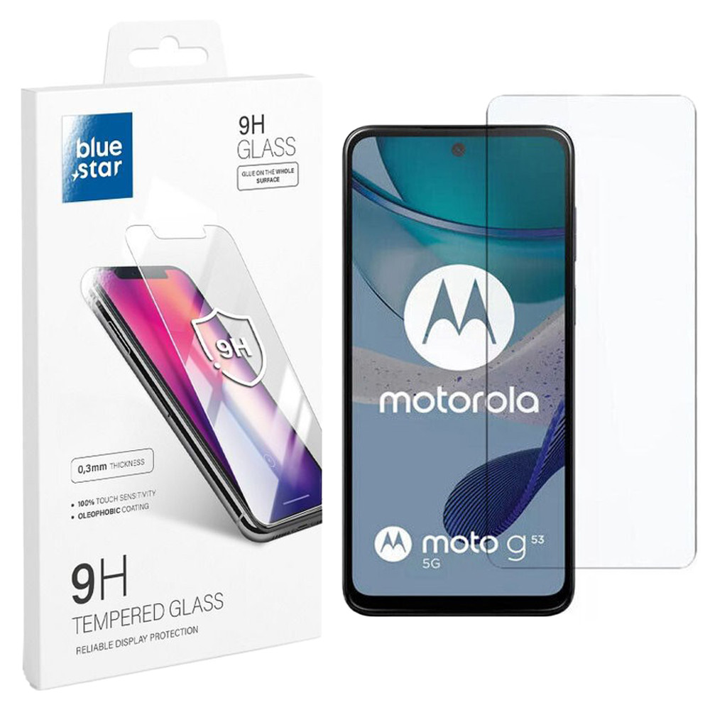 Motorola Moto G53 üvegfólia, tempered glass, előlapi, edzett, Bluestar