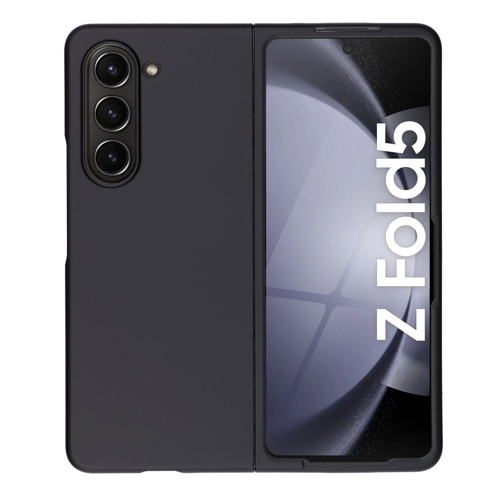 Samsung Galaxy Z Fold5 5G telefon tok, elő+hátlap tok, műanyag, matt, fekete, Slim