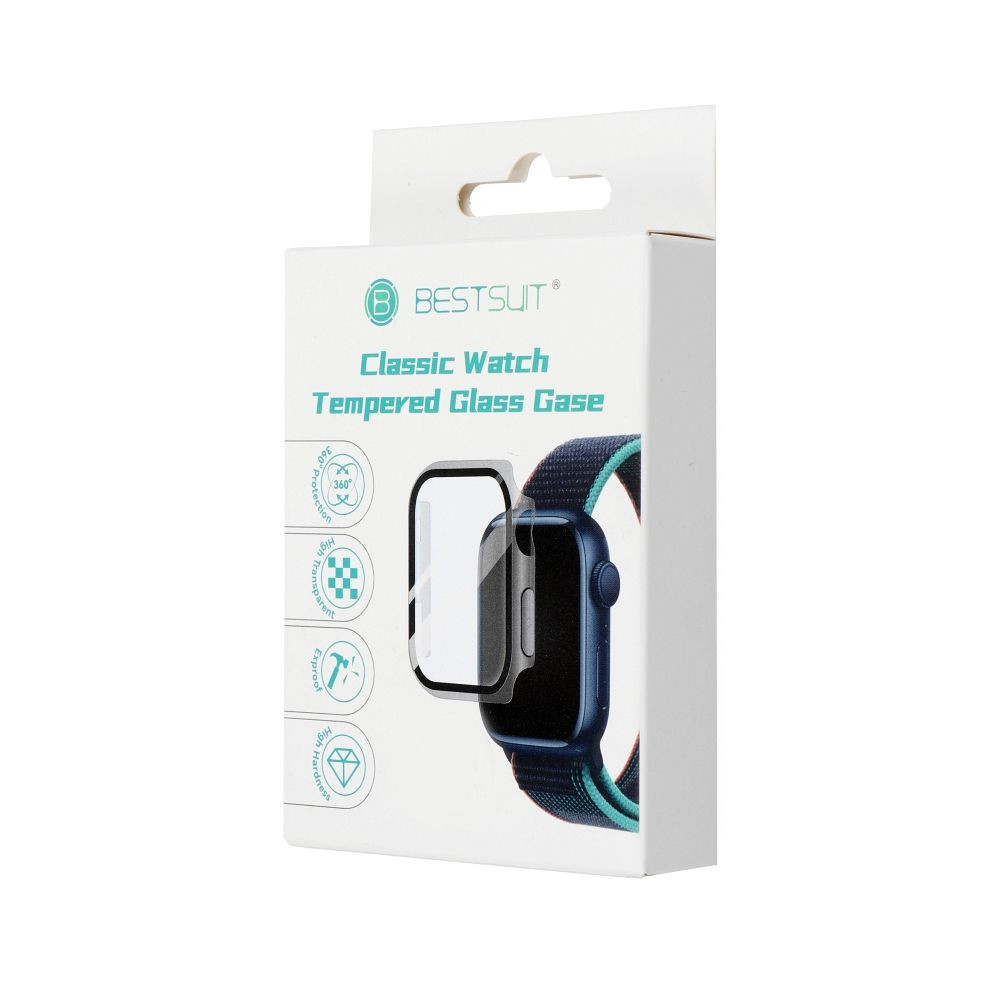 Apple Watch Ultra/Ultra2 49mm okosóra védő tok, műanyag tok, 360 fokos védelem, fekete, matt, Bestsuit