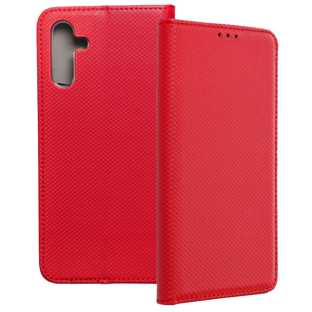 Samsung Galaxy A56 5G könyvtok, fliptok, telefon tok, bankkártyatartós, mágneszáras, piros, Smart Case book