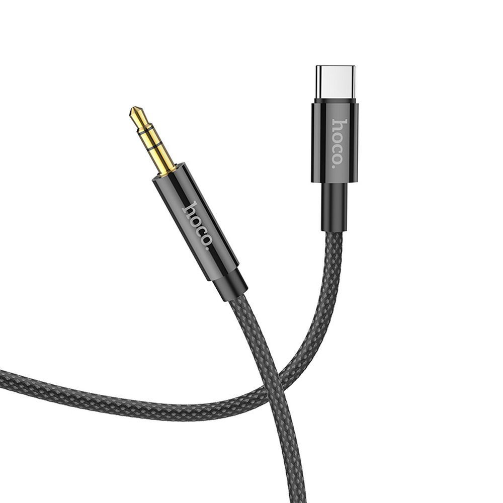 Audio kábel, aux kábel, Type-C - jack 3,5mm, fekete, Hoco UPA19