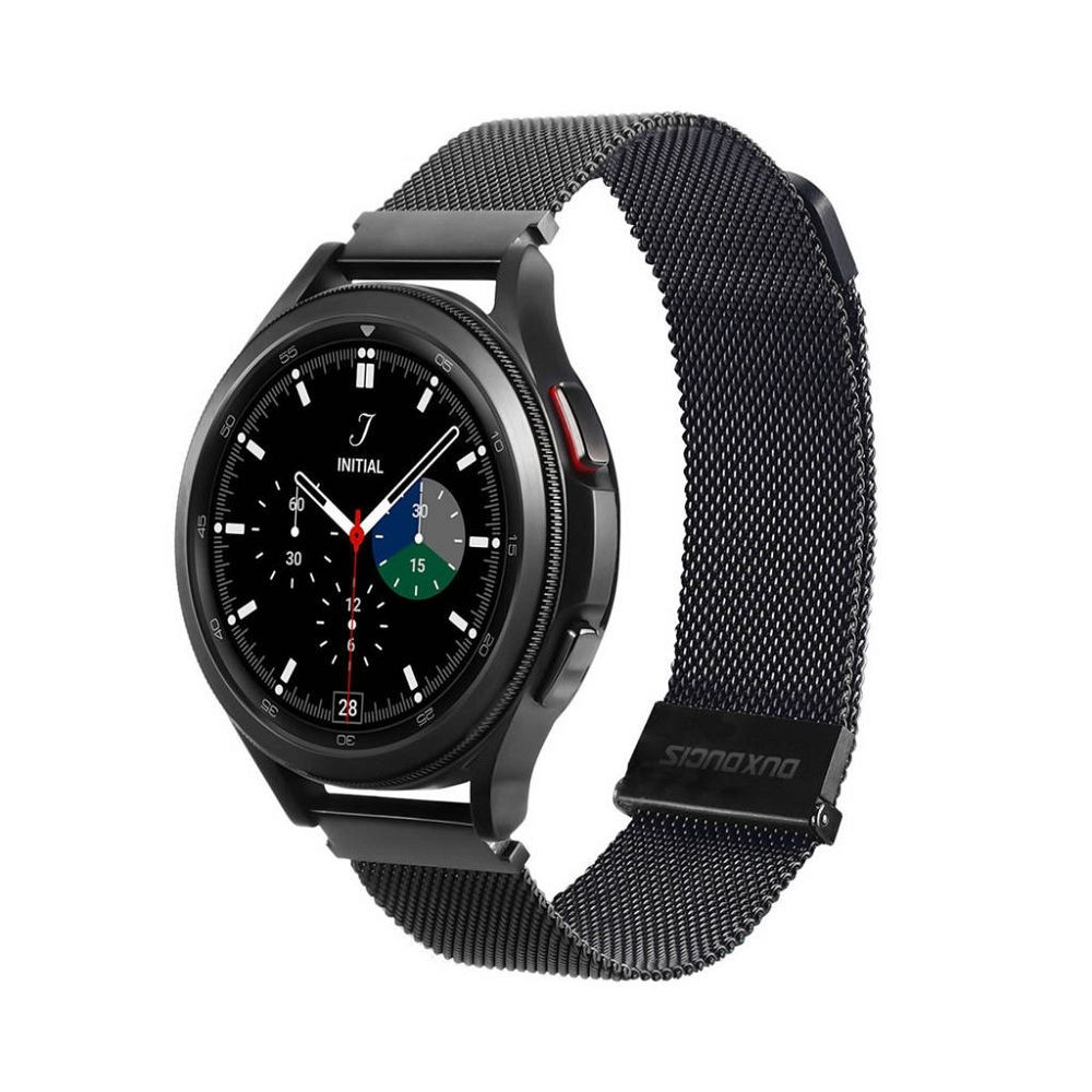 Okosóra fém szíj 20mm, Samsung Galaxy Watch/ Huawei Watch / Honor Watch kompatibilis, fekete, DUX DUCIS Milanese